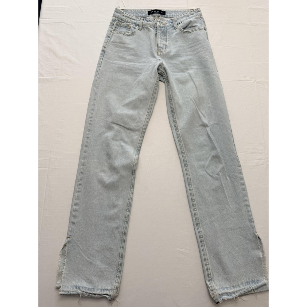 Lioness Straight Jeans Womens S Blue Light Wash High Rise Relaxed 28x30 Denim